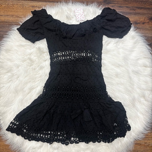 Free People Mixed Emotions Off-The-Shoulder Dress NWT size 6 - Picture 4 of 7